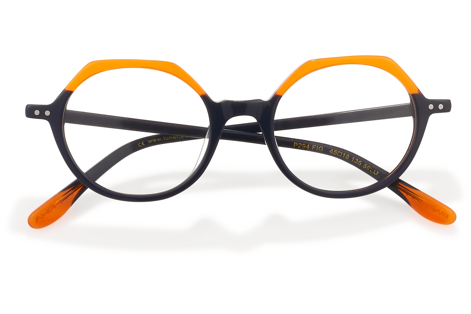 Monture De Lunettes VERTICAL-E - Semi-cerclée Blanc Orange - Modèle 9182 C2 - Neuf Avec étiquettes