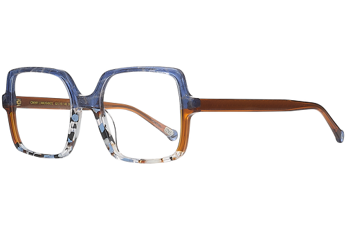Bleu pailleté & Brun
