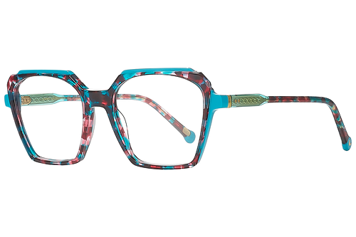 Bleu Turquoise & Moucheté coloré